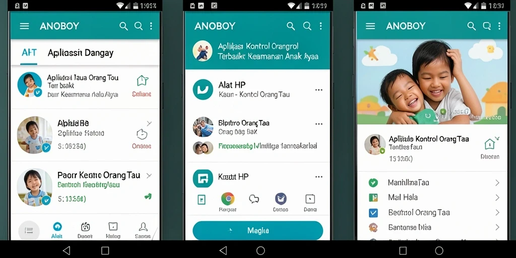 Tampilan antarmuka ANOBOY dengan fitur kontrol orang tua yang lengkap.