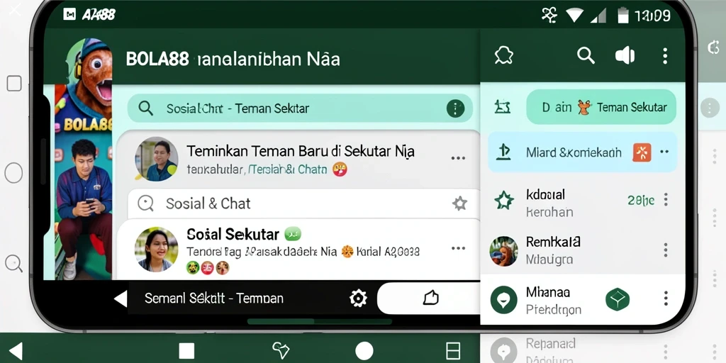 Screenshot menunjukkan interaksi pengguna di BOLA88 untuk menemukan teman baru.