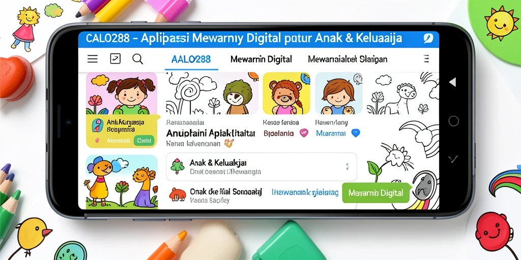 Antarmuka aplikasi CALO288 yang cerah dan menarik untuk anak-anak.