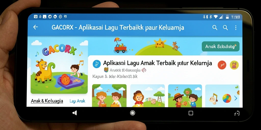Antarmuka GACORX yang ceria untuk Lagu Anak.