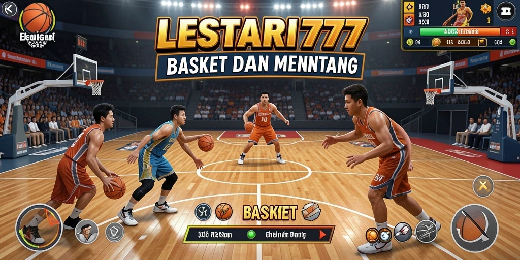 Antarmuka permainan Basket yang menarik dan dinamis di LESTARI777.