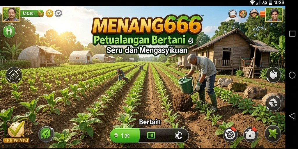 Antarmuka permainan MENANG666 dengan berbagai fungsi bertani yang menarik.