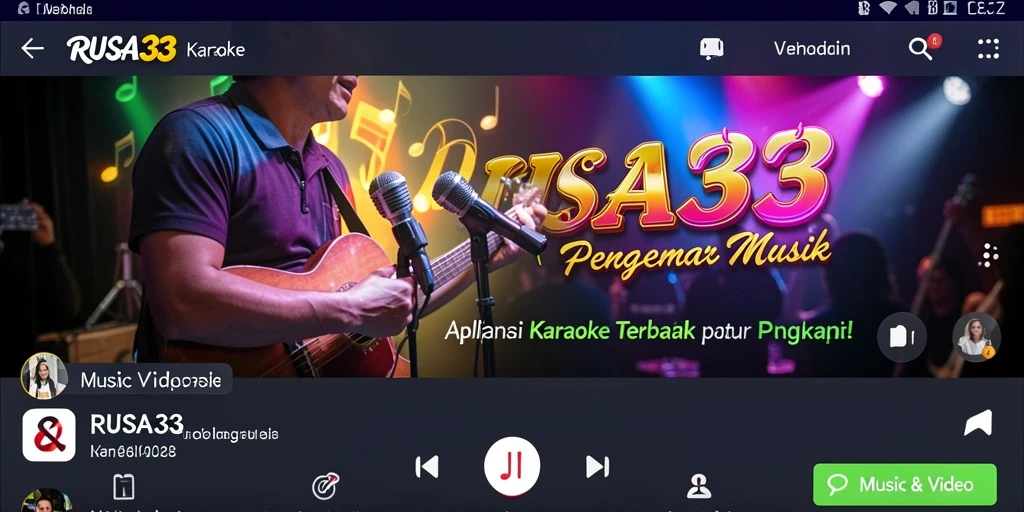 Antarmuka RUSA33 menampilkan fitur Karaoke yang menarik dan interaktif.