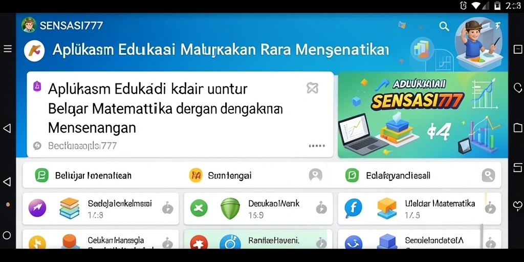 Antarmuka interaktif SENSASI777 untuk belajar matematika.