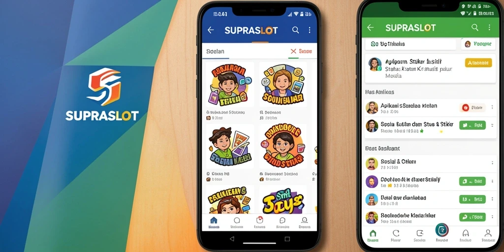 Antarmuka SUPRASLOT dengan berbagai pilihan stiker menarik.