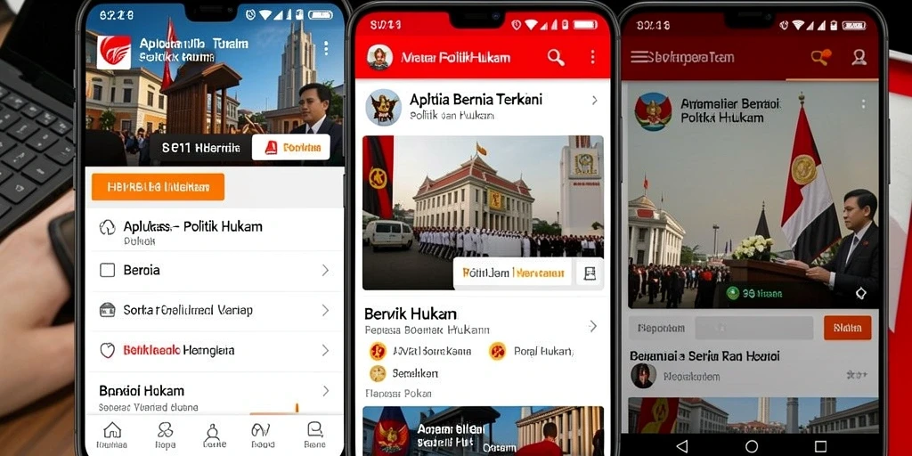 Tampilan antarmuka SVIP1 memberikan akses mudah ke berita Politik Hukum.