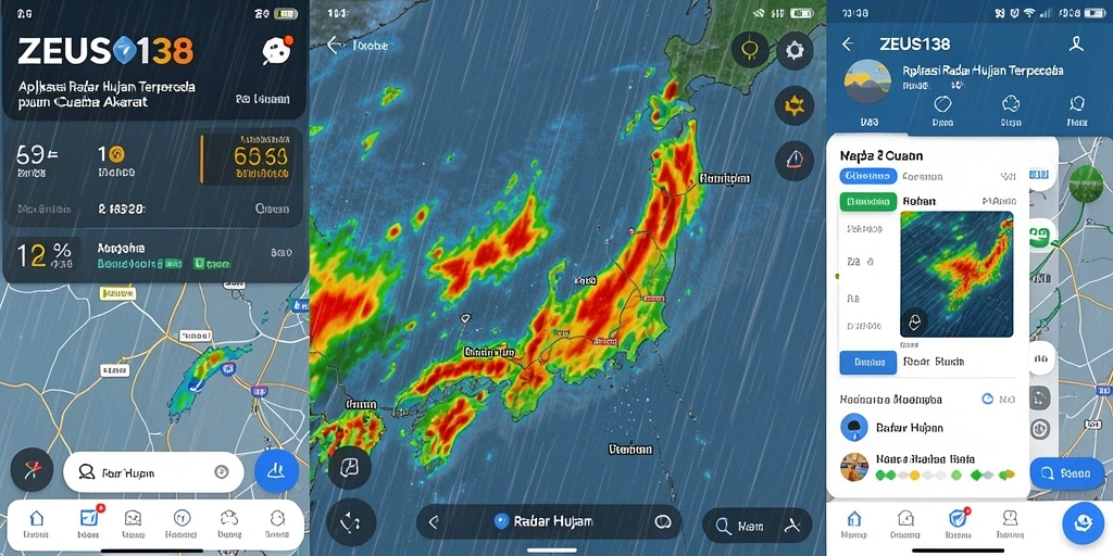 Antarmuka ZEUS138 menampilkan informasi radar hujan secara jelas dan interaktif.